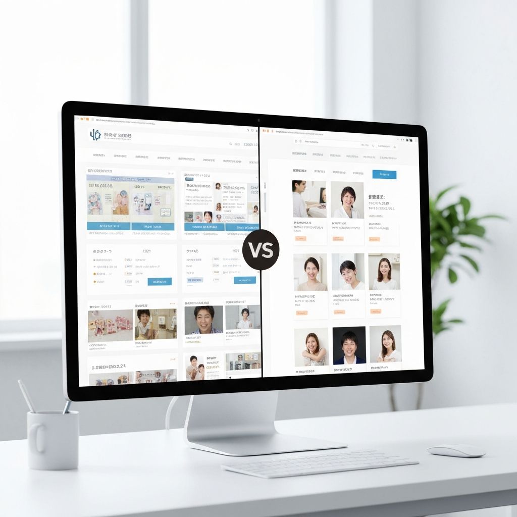 整骨院サイトのビフォーアフター比較画面